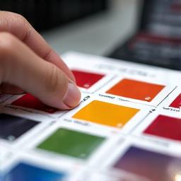 Nuancier de couleurs personnalisé sur des cartes échantillons