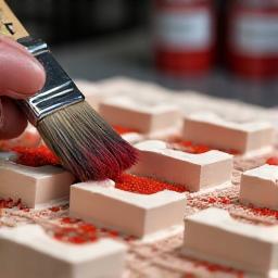 Applicateur de peinture et nuancier sur une surface texturée